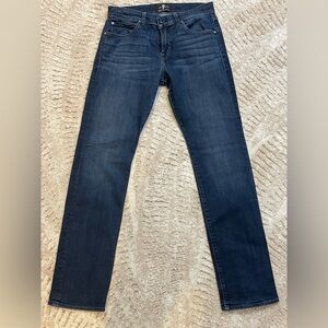 7 For All Mankind Men's The Straight Jeans Luxe Performance in Dark Blue